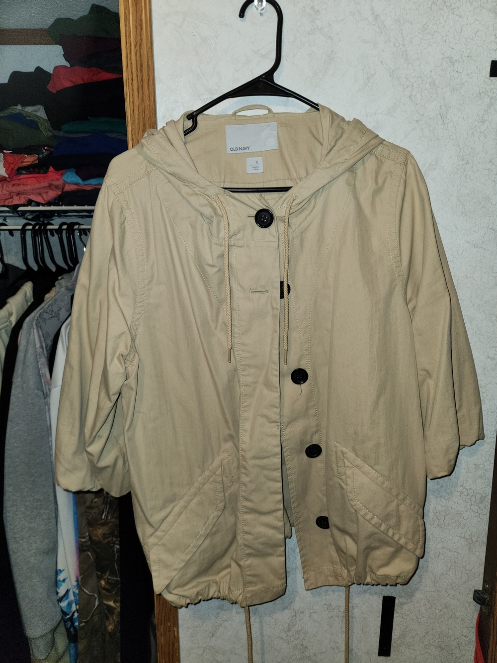 Old Navy Beige Hooded Utility Jacket